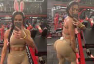 Gracyanne Barbosa treina de fantasia em clima de Páscoa: "Coelhinha"