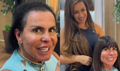 Gretchen mostra preparação de cabelo para Power Couple Brasil