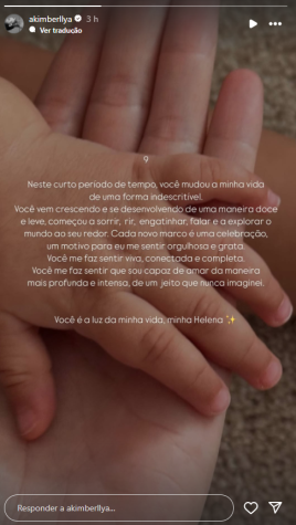 Amanda Kimberlly publicou foto segurando a mão de Helena nesta quinta-feira (3) • Instagram/Amanda Kimberlly