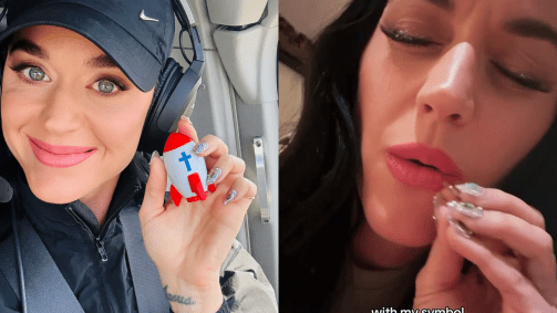 Katy Perry fez unhas especiais para ir ao espaço com a Blue Origin na segunda-feira (14)