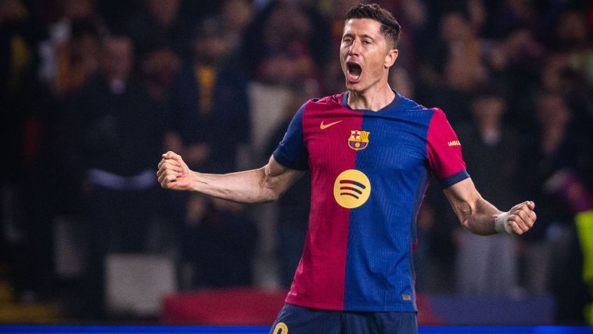 Lewandowski marcou duas vezes para o Barcelona • Reprodução/@FCBarcelona