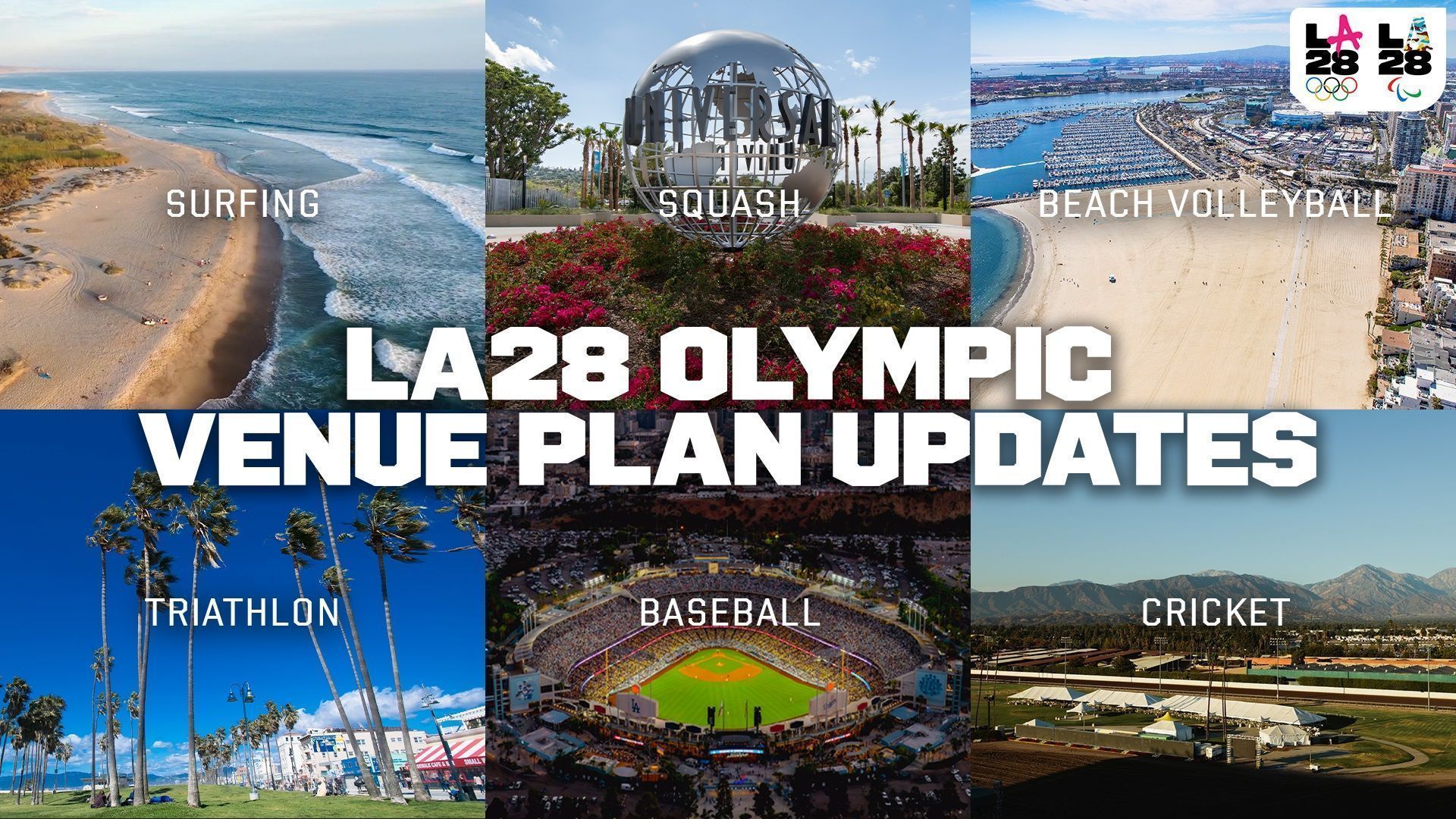 A organização dos Jogos Olímpicos de Los Angeles 2028 divulgou os locais de provas