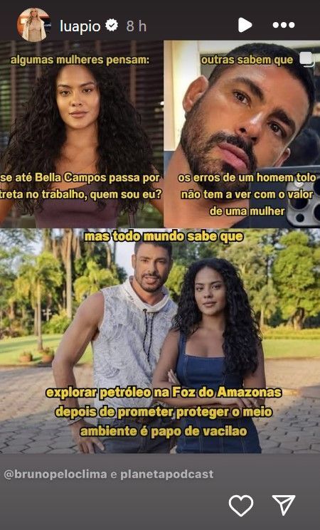 Luana Piovani reposta crítica a Cauã Reymond • Instagram/Luana Piovani
