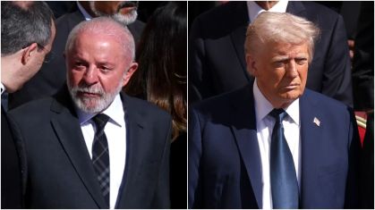 Luiz Inácio Lula da Silva e Donald Trump no funeral do papa Francisco