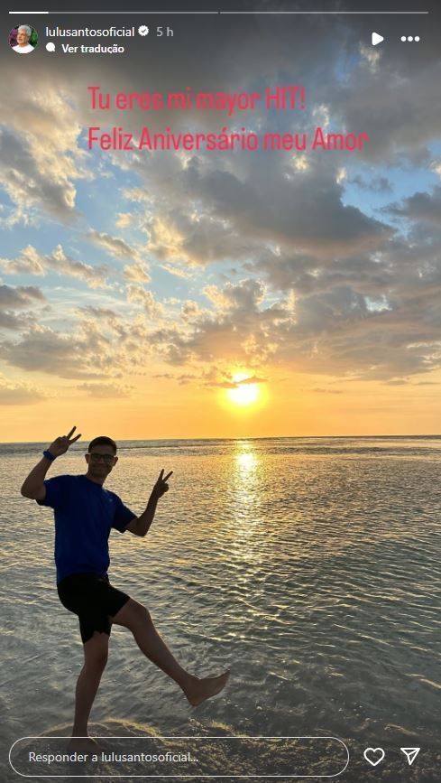 Lulu Santos publicou foto do marido e se declarou neste sábado (26) • Instagram/Lulu Santos
