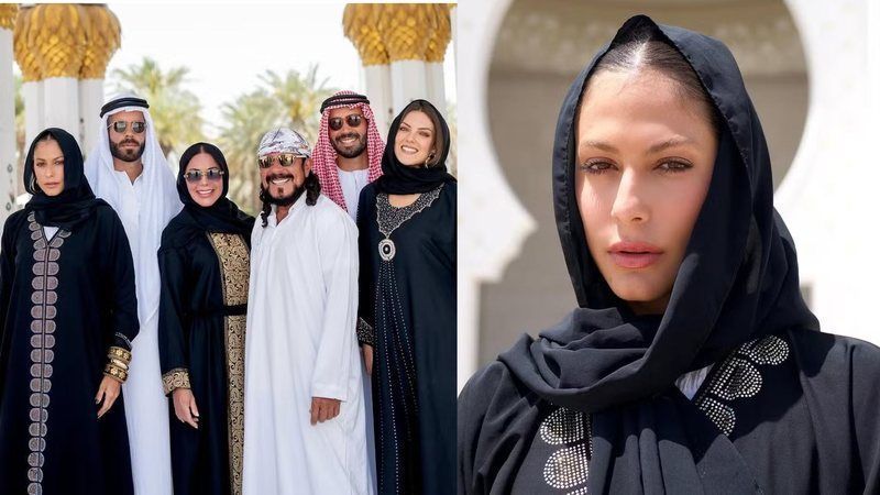 Mari Gonzalez posa com família de Bell Marques em viagem por Abu Dhabi