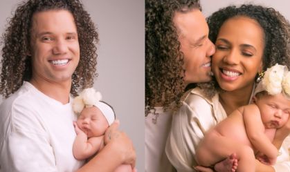 Maycon Cosmer, 1º eliminado do BBB24, posa com filha em ensaio de Páscoa