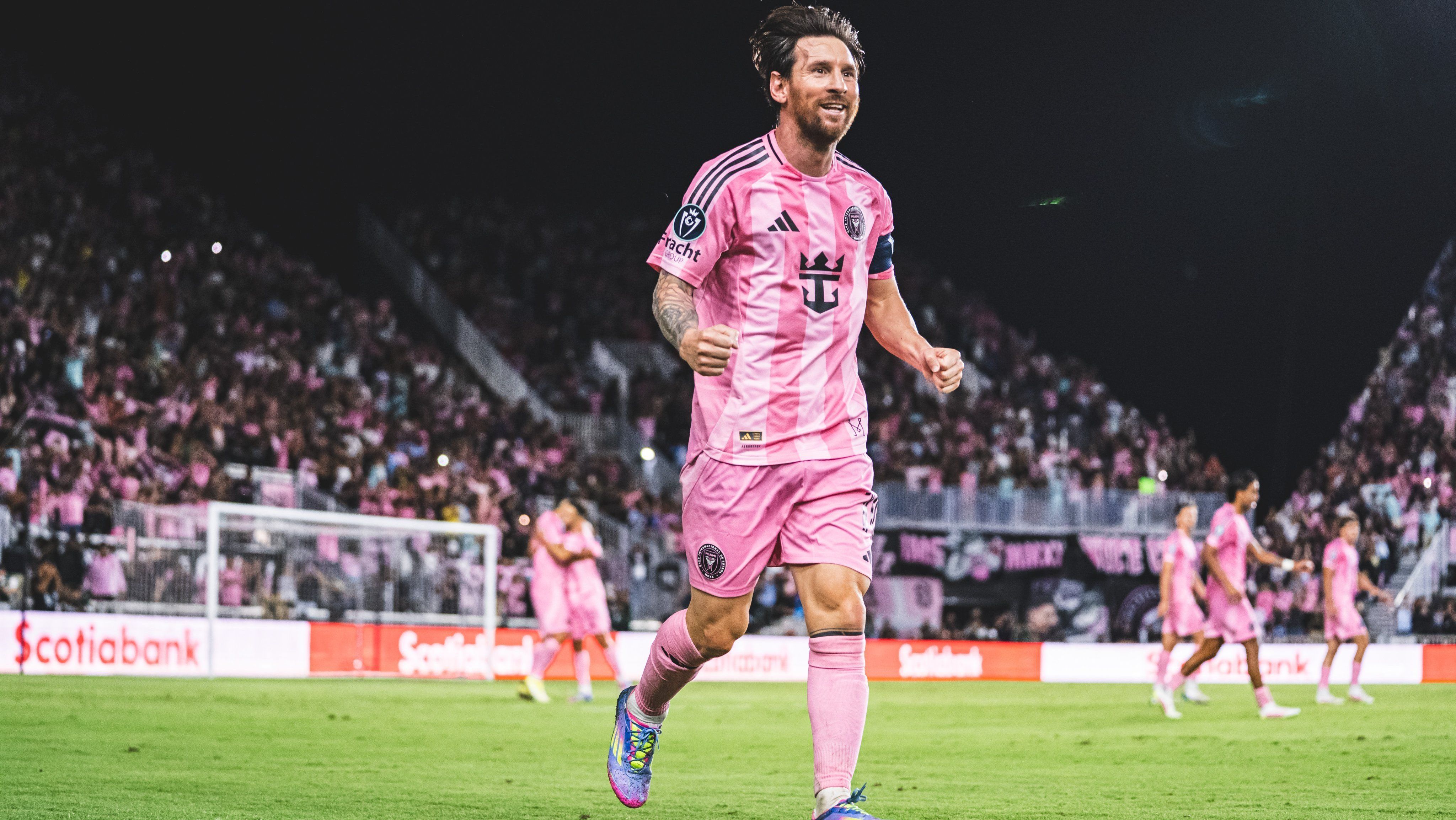 Messi comemora gol do Inter Miami sobre o Los Angeles FC pelas quartas de final da Champions Cup