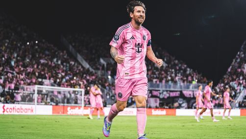 Messi comemora gol do Inter Miami sobre o Los Angeles FC pelas quartas de final da Champions Cup