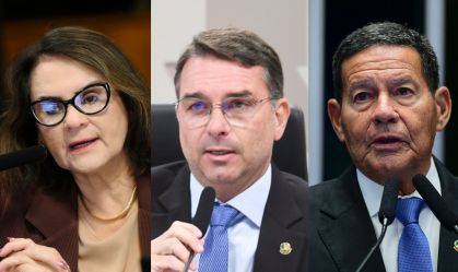 No Senado, Damares e Flávio defendem Mourão após críticas de Malafaia