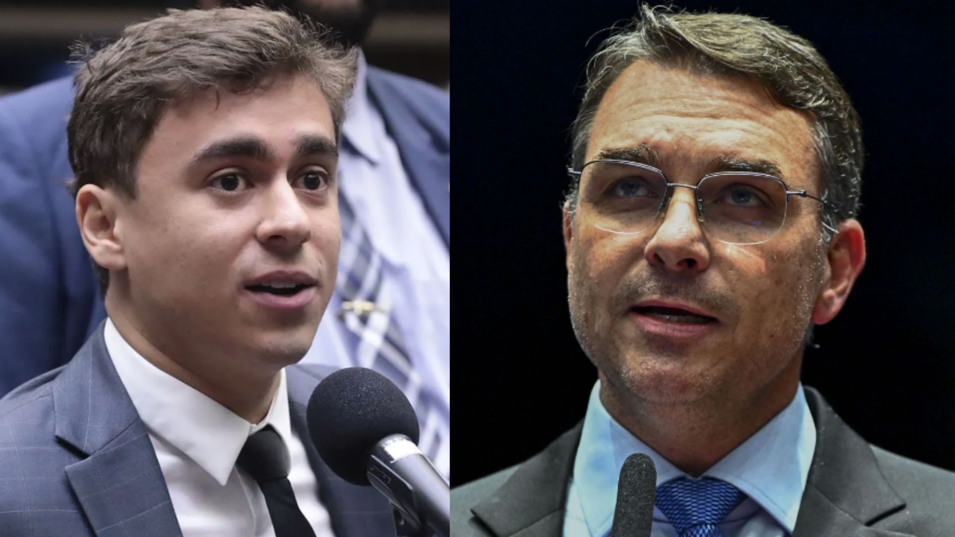 Nikolas Ferreira e Flávio Bolsonaro