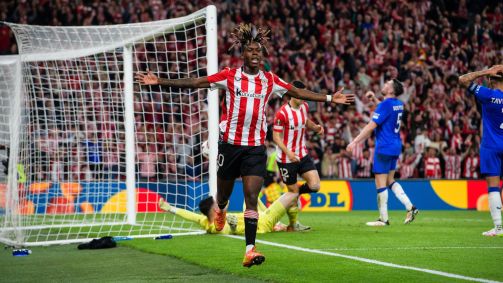 Nico Willians comemora gol pelo Athletic Bilbao