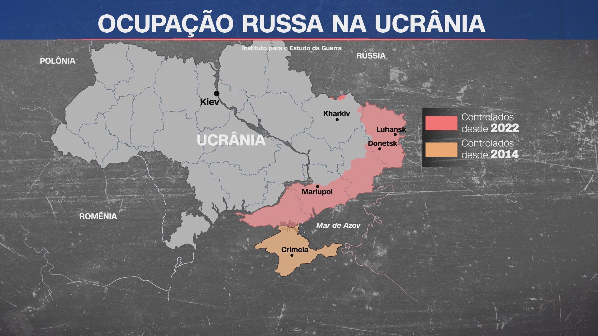 Russos estão em regiões como Donetsk e Luhansk e buscam avançar na região • Arte/CNN Brasil