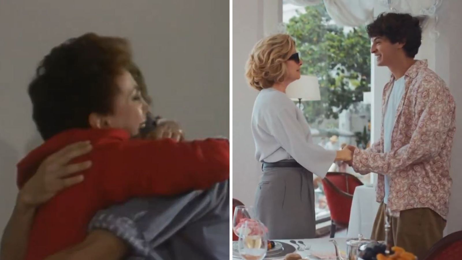 Odete Roitman (Debora Bloch) reencontro o neto, Tiago (Pedro Waddignton) em "Vale Tudo"
