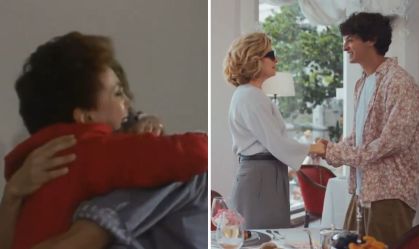 Odete Roitman (Debora Bloch) reencontro o neto, Tiago (Pedro Waddignton) em "Vale Tudo"