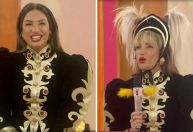 Patricia Poeta usa look com mangas bufantes em homenagem a Xuxa