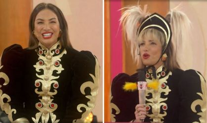 Patricia Poeta usa look com mangas bufantes em homenagem a Xuxa