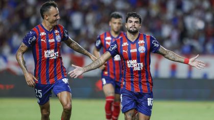 Cauly comemora gol do Bahia sobre o Paysandu