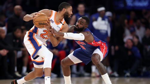 Detroit Pistons e New York Knicks em jogo dos playoffs da NBA