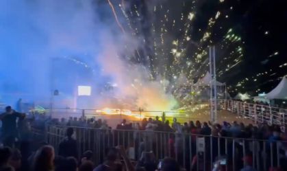 Vídeo: Fogos de artifício atingem plateia de rodeio antes de show em MS
