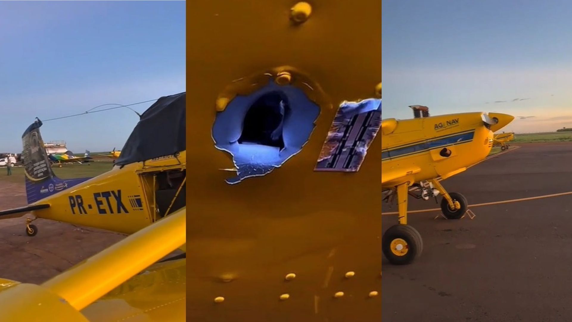 AVIÃO ATINGIDO TIRO VOO GO
