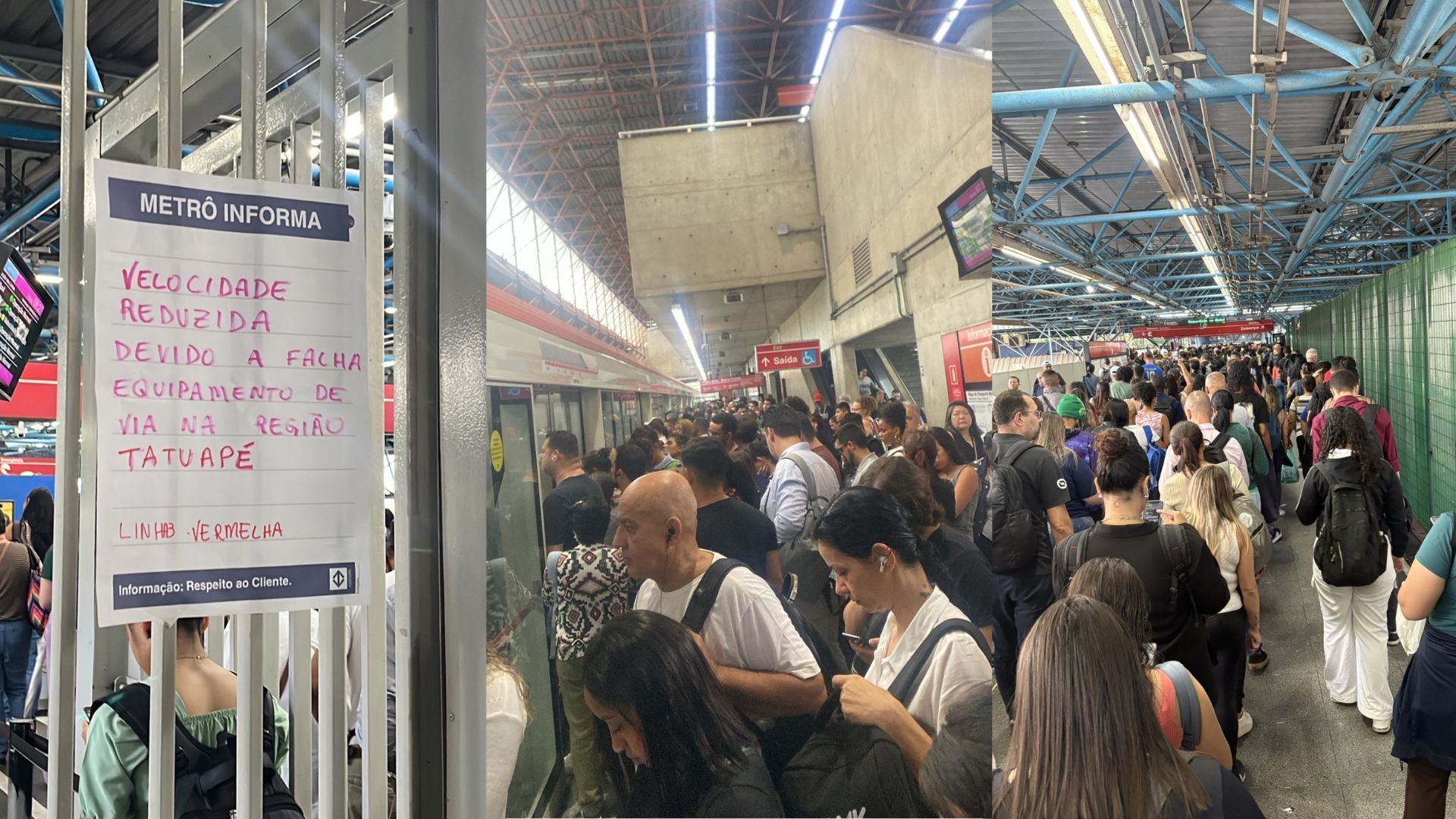 Falha causa lentidão e superlotação na Linha 3-Vermelha do Metrô em SP