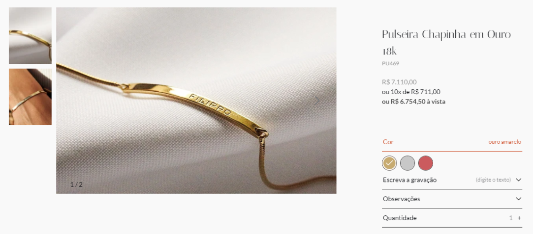 Pulseira similar à de Serena, filha de Jade e Luan Santana • Reprodução