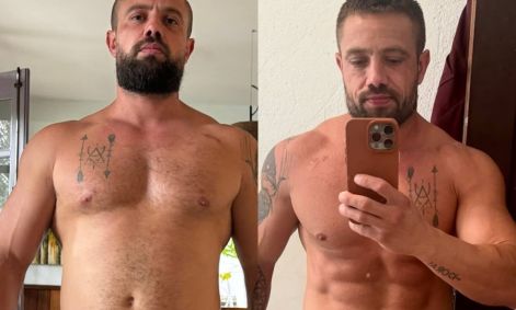 Rafael Cardoso mostra corpo trincado após mudança de hábitos