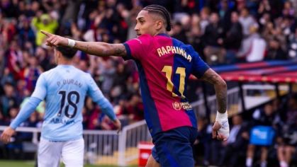 Raphinha fez dois gols na vitória do Barcelona sobre o Celta de Vigo