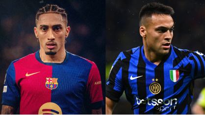 Montagem com Raphinha e Lautaro Martínez