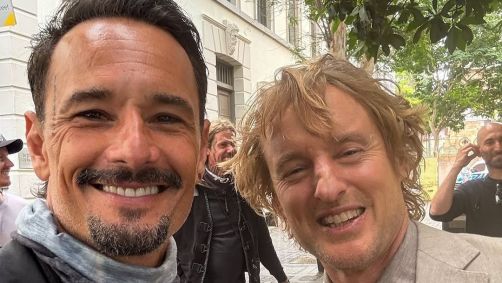 Santoro mostrou fotos dos sets do filme "Runner" em que aparece com o protagonista Owen Wilson