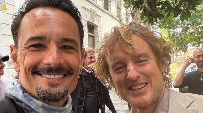 Santoro mostrou fotos dos sets do filme "Runner" em que aparece com o protagonista Owen Wilson