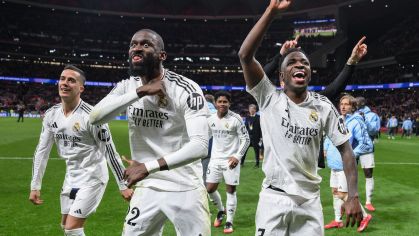 Rudiger e Vini Jr. celebram vitória sobre o Atlético de Madrid