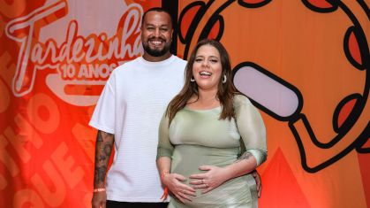 Tati Machado e seu marido, o cineasta Bruno Monteiro, na Tardezinha 10 anos no Engenhão