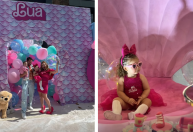 Filha de Viih Tube e Eliezer ganha festa de 2 anos da Barbie; veja fotos