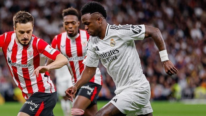 Vinicius Jr chegou a marcar pelo Real contra o Bilbao, mas o lance foi anulado