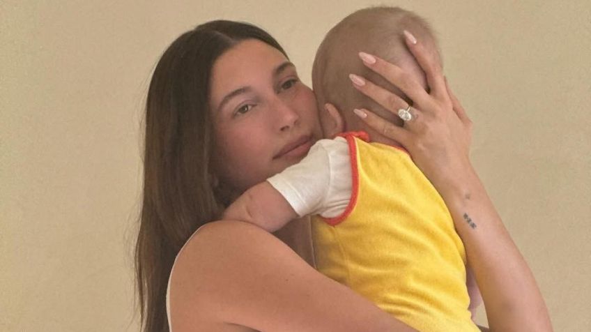 Hailey Bieber posta foto segurando o filho, Jack Bieber • Instagram/ Hailey Bieber