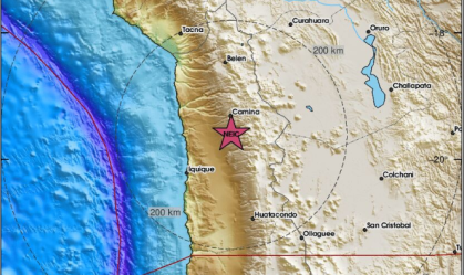 Terremoto de magnitude 5,7 atinge a região de Tarapacá, no Chile