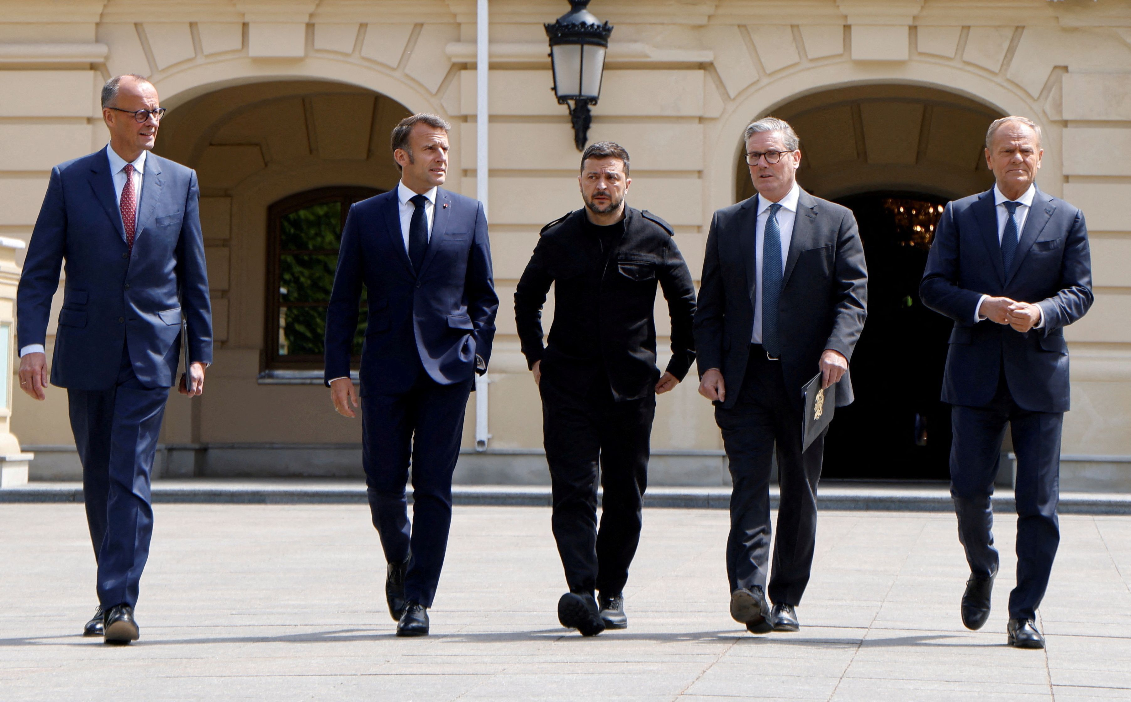 Líderes de Alemanha, França, Ucrânia, Reino Unido e Polônia em Kiev