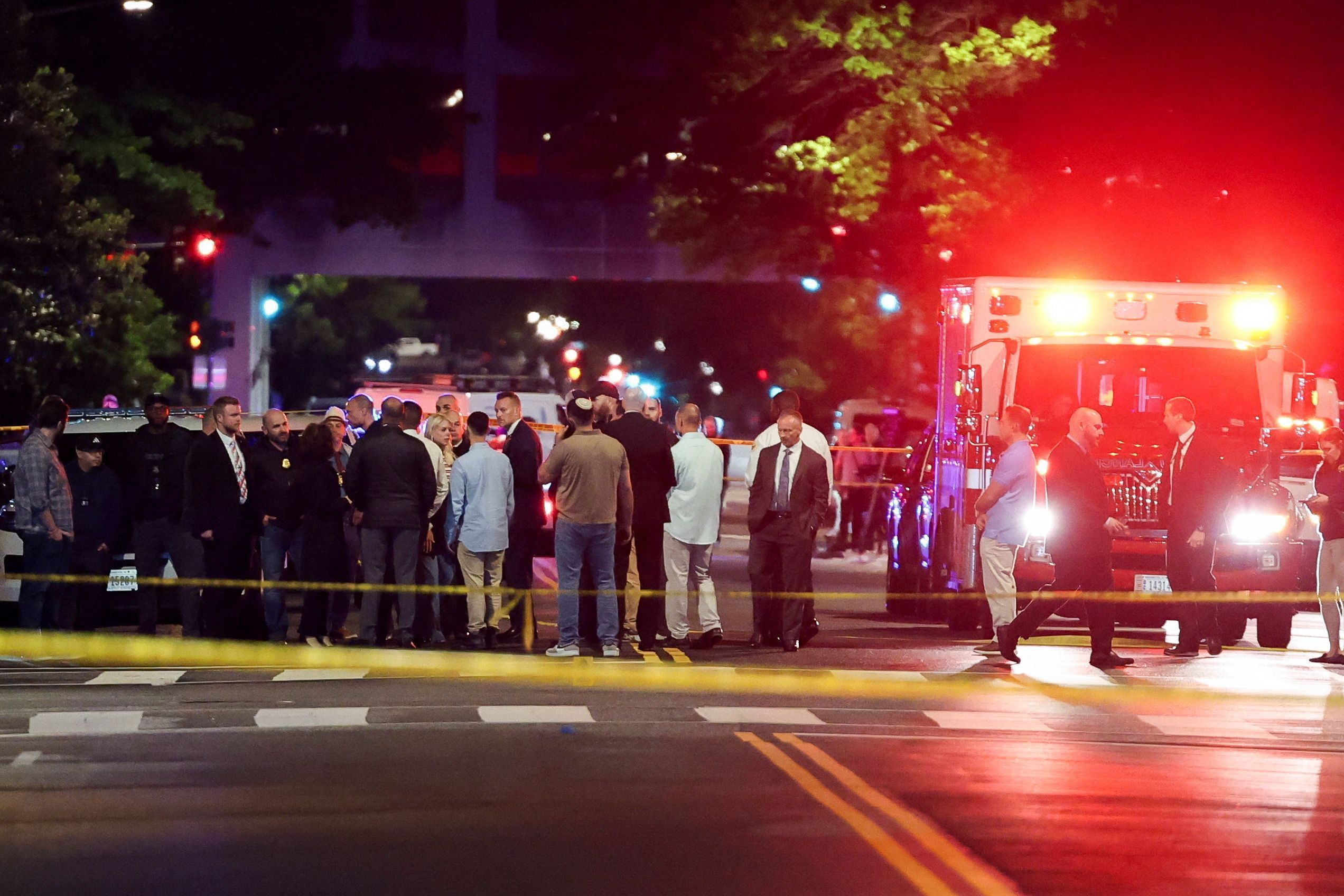 Local de Washington onde dois funcionários da embaixada israelense foram mortos a tiros