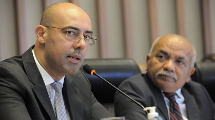 Ex-secretário-executivo da Secretaria de Segurança Pública do Distrito Federal Fernando de Souza Oliveira durante depoimento à CPI do 8 de janeiro da Câmara Legislativa do DF, em 2 de março de 2023