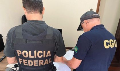 Polícia Federal e Controladoria-Geral da União (CGU) em ação durante a Operação Sem Desconto