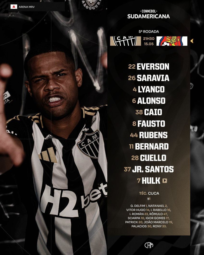 Galo está pronto enfrentar o Caracas nesta quinta (15) • Foto: Reprodução / @Atletico