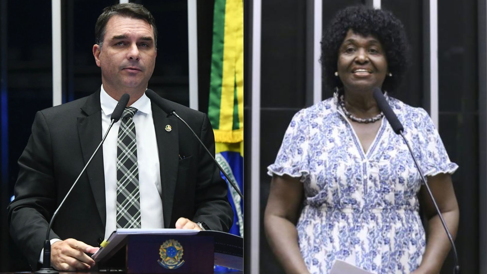 Flávio Bolsonaro e Benedita da Silva