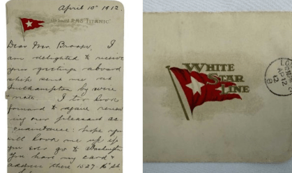 Cartão postal escrito a bordo do Titanic é vendido por mais de R$ 2 milhões