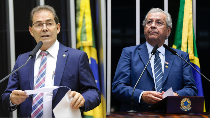 O deputado Paulinho da Força (e), e o senador Jayme Campos (d)