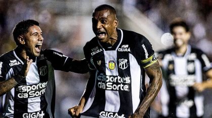 Marllon, de cabeça, marcou o único gol da vitória do Ceará sobre o Vitória