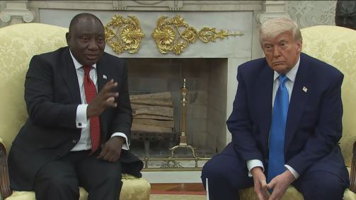 Cyril Ramaphosa e Donald Trump na Casa Branca