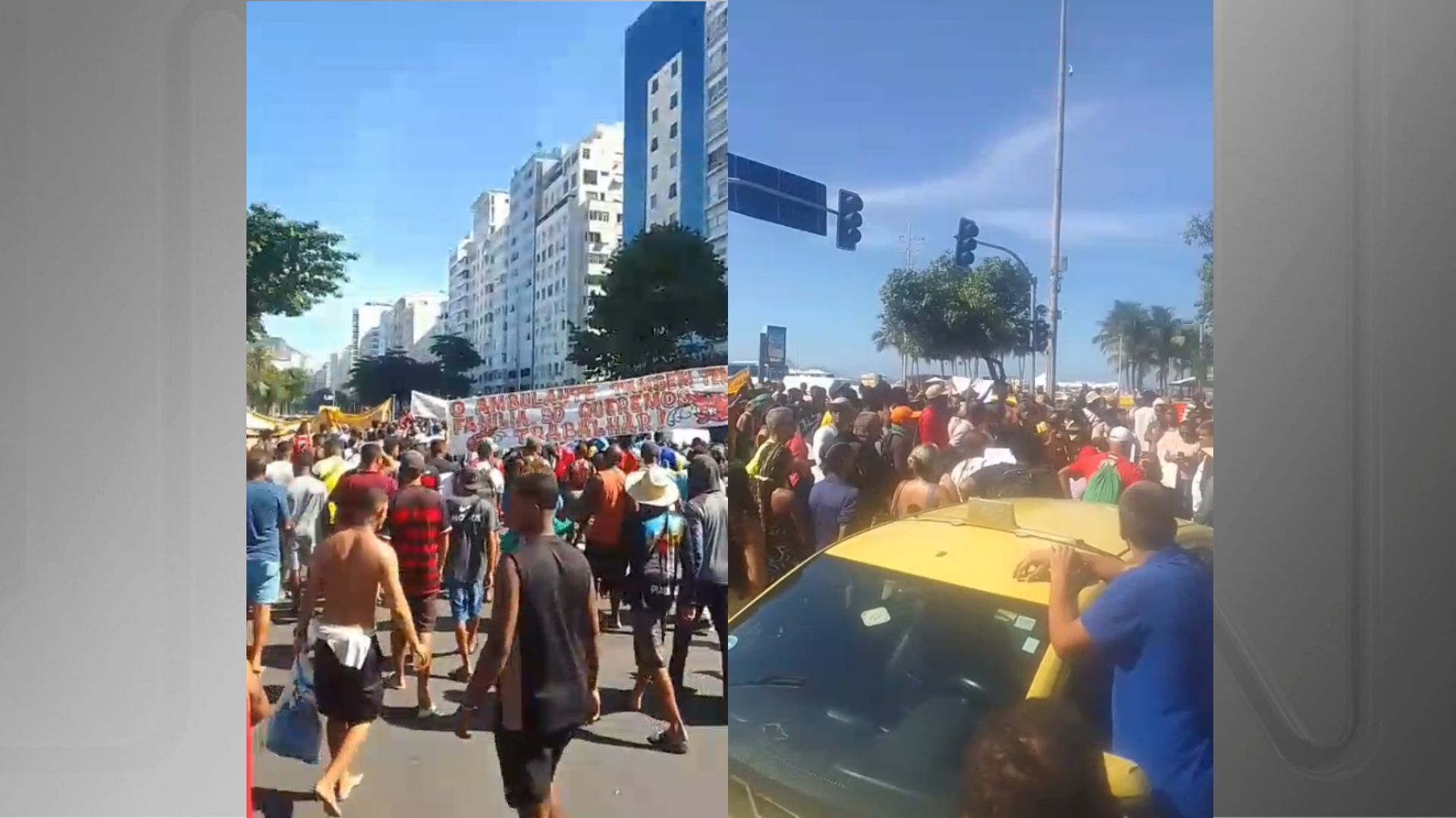 Imagem de destaque do post: Ambulantes protestam em Copacabana contra novas regras na orla do Rio