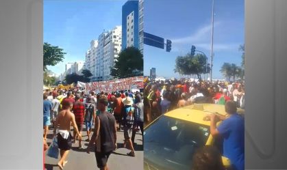 Imagem de destaque do post: Ambulantes protestam em Copacabana contra novas regras na orla do Rio